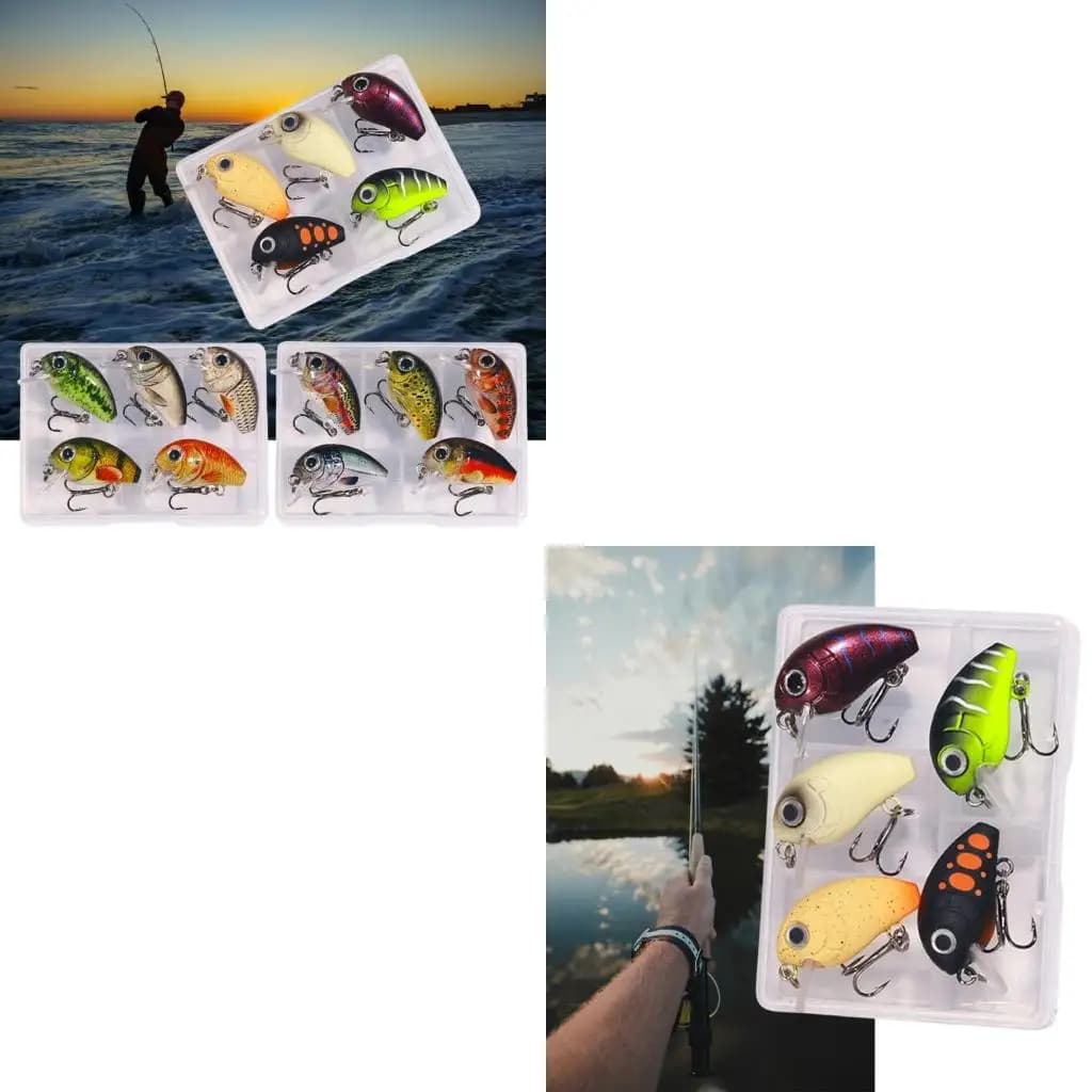 5 esche da pesca piccole Crankbait Wobbler esche dure artificiali esche a manovella