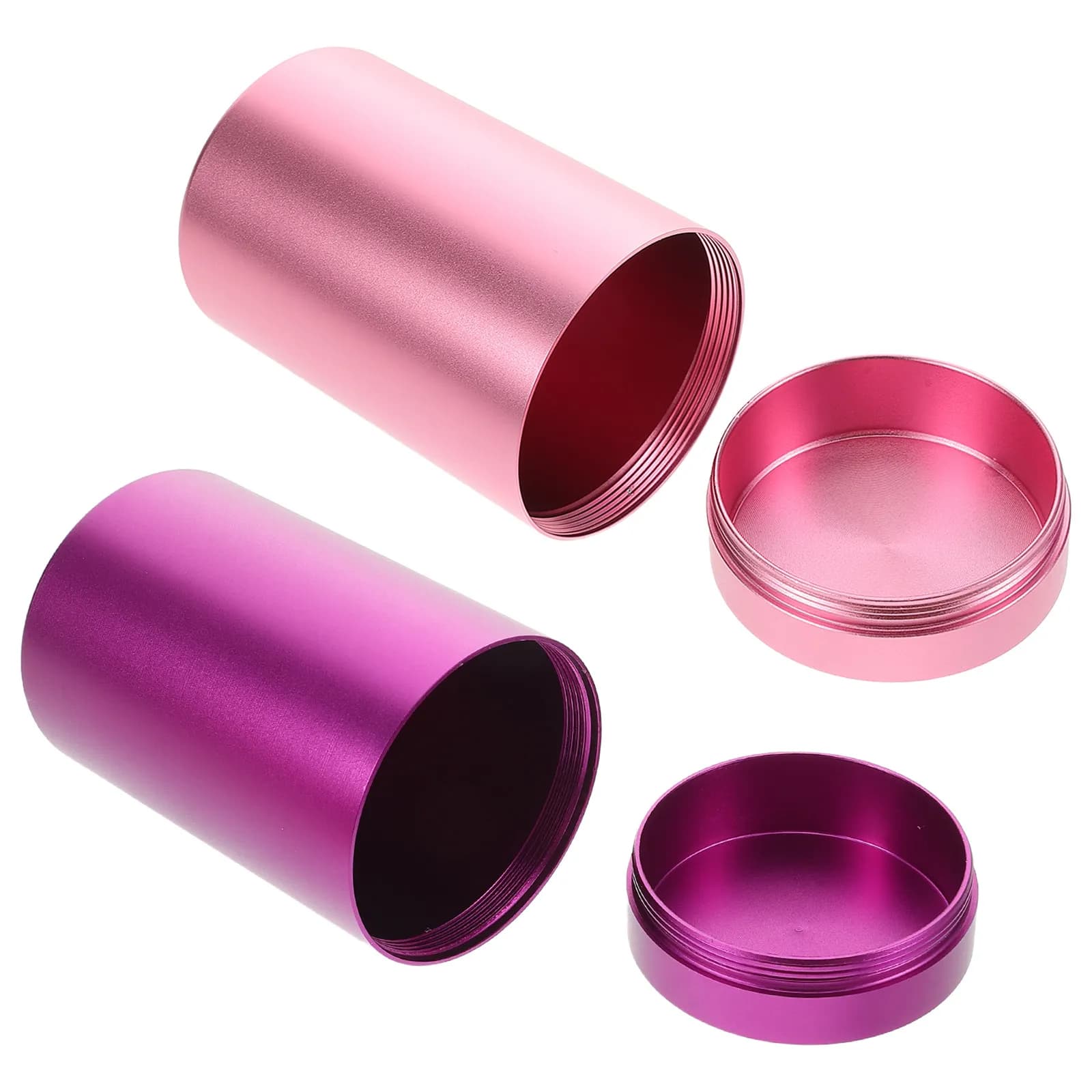 2Pcs Portable Storage Containers Aluminum Airtight Travel Jars Multipurpose for Tea Coffee Spice Food Storage Outdoor Home
