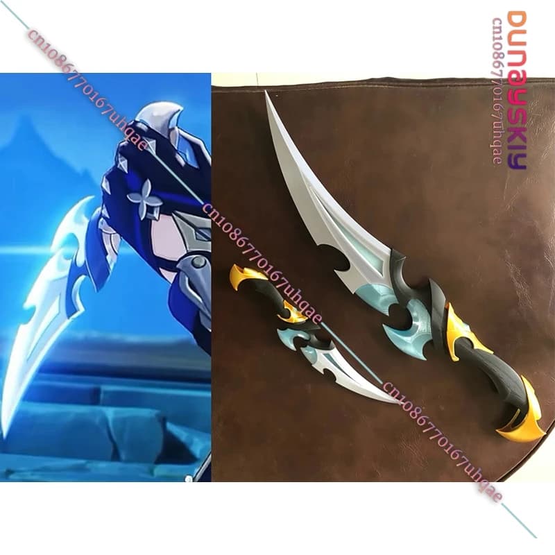 SAIKOU%Genshin Impact Lohen Cosplay Prop, Replica di Coltello Stampato in 3D, Replica di Arma del Personaggio Anime del Gioco, per Eventi Cosplay e Halloween