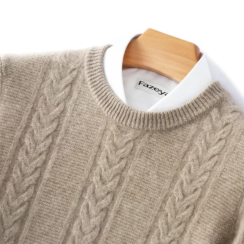Maglione di lana merino 100% da uomo girocollo top ispessito autunno inverno nuovo morbido caldo casual pullover lavorato a maglia tinta unita