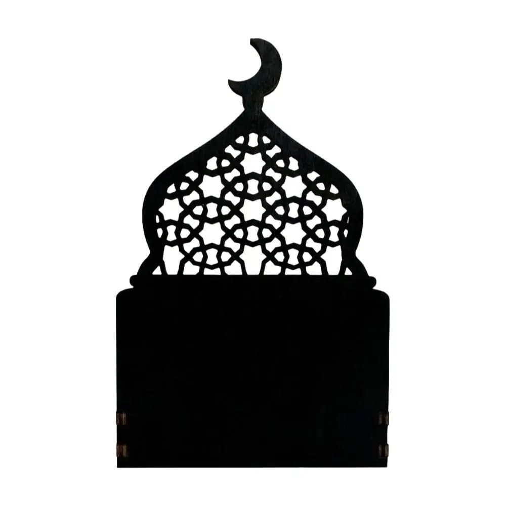 Calendario in Legno Eid Mubarak con Blocchi Regolabili, Calendario Decorativo dell'Avvento per il Ramadan, Calendario Conto alla Rovescia per il Ramadan con Luna e Castello