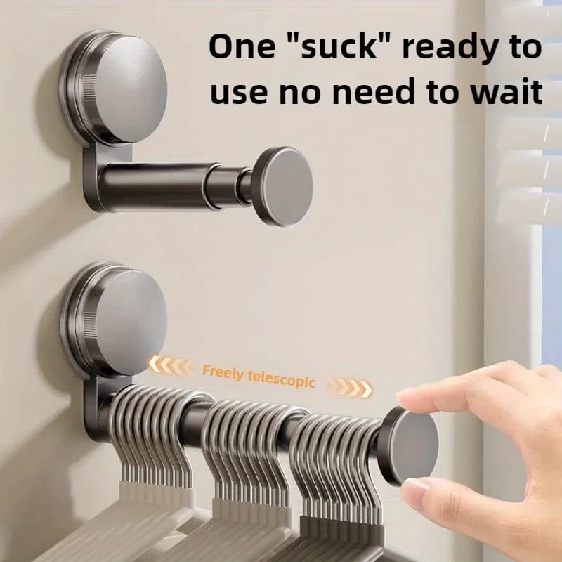 yesSuction Cup Hanger Collector New Multi-functional Telescopic Non-punching Non-marking Clothes Rack Wall Hanging Storage