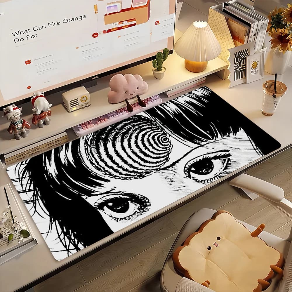 Tappetino per mouse Manga J-Junji Ito T-Tomie, tappetino per computer antiscivolo in gomma, tappetino per computer, decorazione, tappetino da scrivania, laptop, ufficio, grande