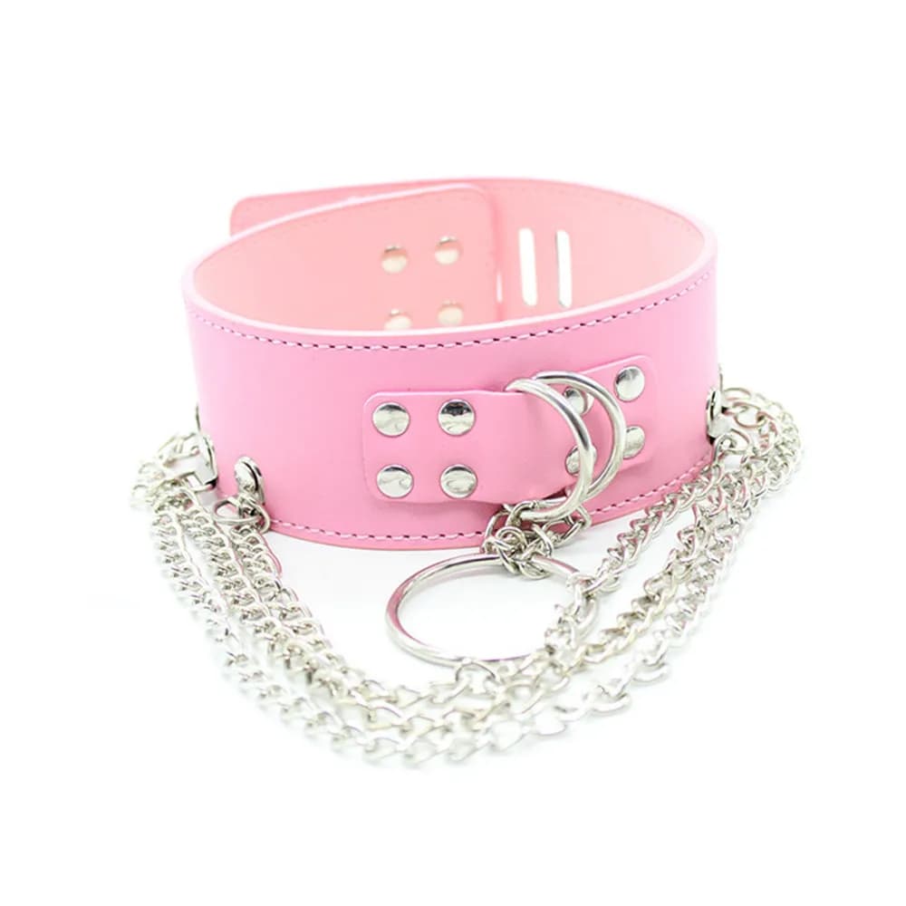 Giocattoli sexy Collana in pelle Catena ornamentale con serratura Bondage Schiavo Anello al collo Pendenti per regalo da donna