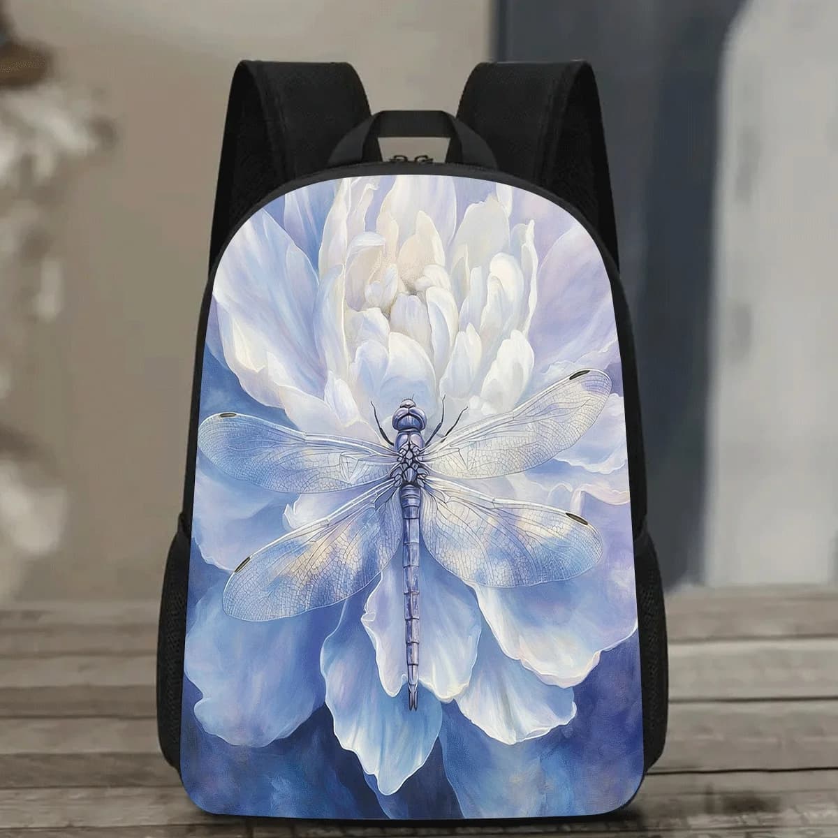 Zaino Casual Dragonfly Grande Capacità 17 Pollici con Portabottiglie - Leggero e Resistente per Scuola e Adolescenti