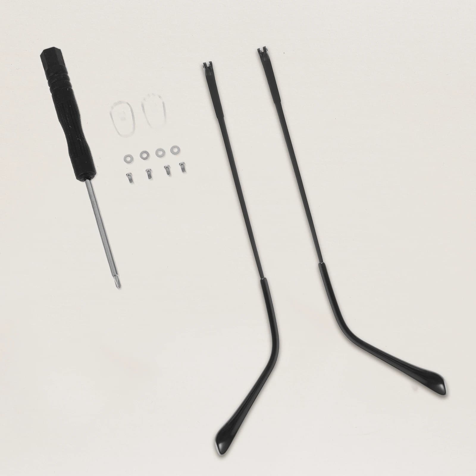 Gambe per occhiali di ricambio 1mm Doppi denti Occhiali da vista in metallo Braccia per occhiali da sole da lettura Miopia Punte per aste in plastica nera