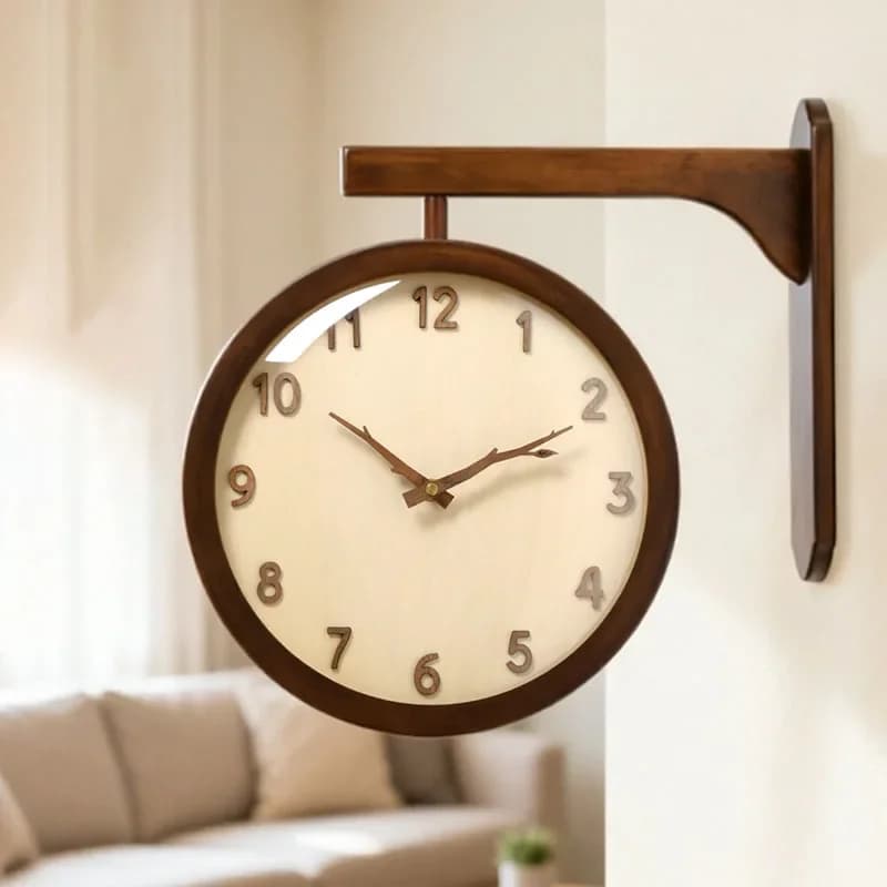 Double-Sided Wall Clock Bedroom Silent Wall Clocks Living Room Decoration Rotating Clock Modern Minimalist Home Hanging Watch
