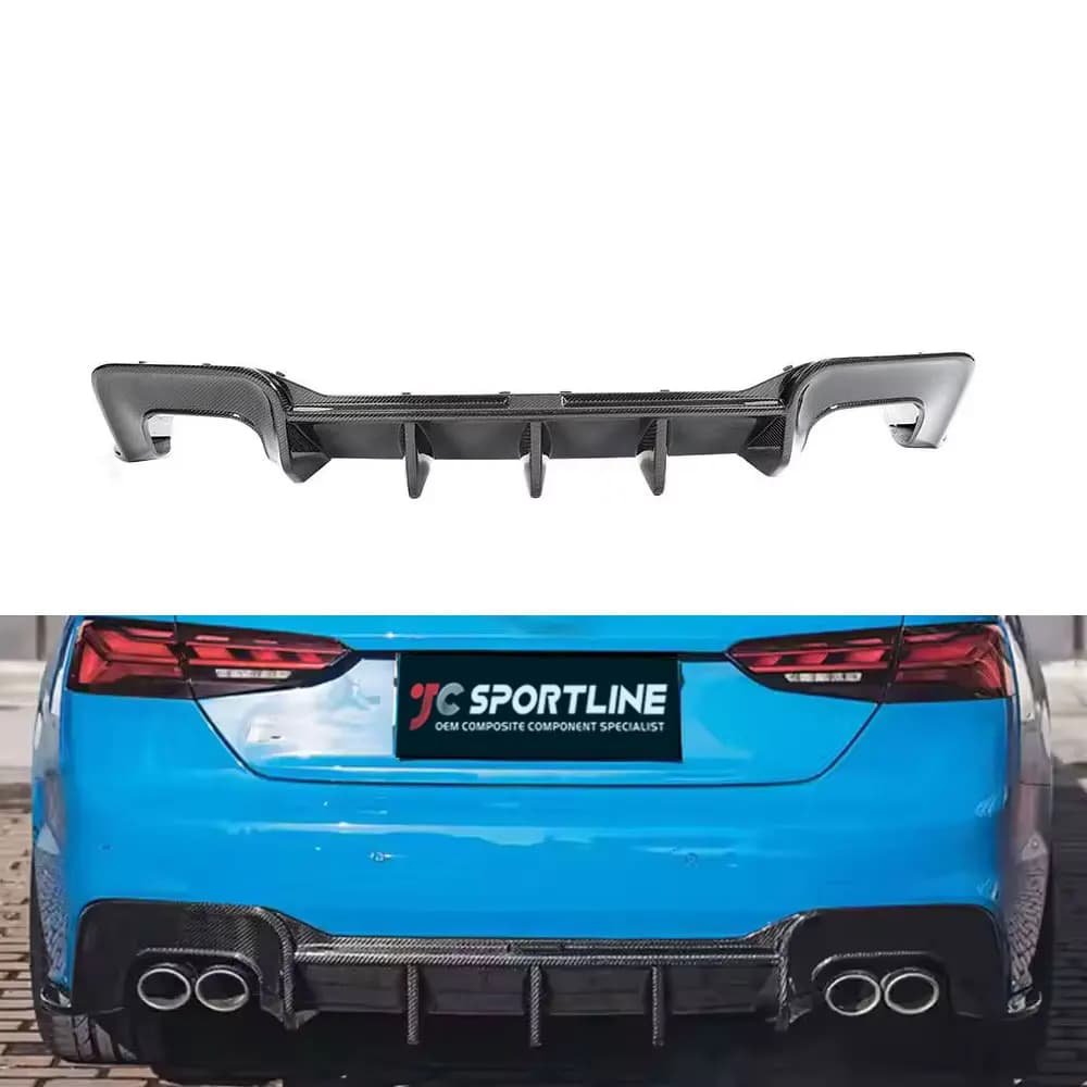 Carbon Fiber S5 Car Rear Bumper Diffuser Lip for S5 B9 A5 SLINE Sportback 4-Door 2020 2021