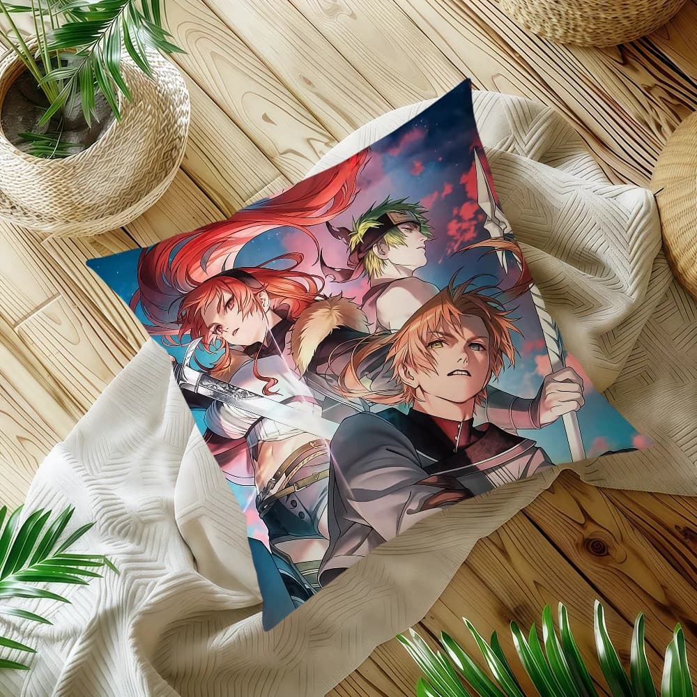 Anime M-Mushoku Tensei Cushion Cover Soft Pillowcase Double Sided Sofa Home Living Room Decor Bed Hogar Pillowcover Gift