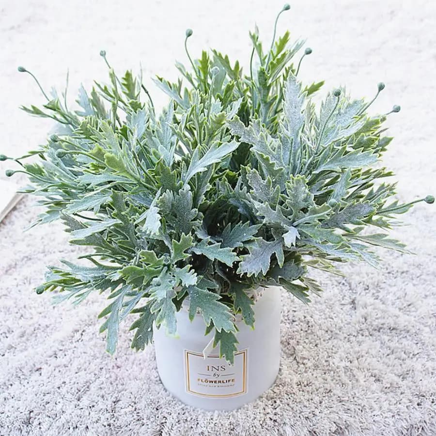 Artificial Plants Chrysanthemum Leaf Fake Plant Vase Home Room Table Wedding Brial Bouquet Festival Decora Wreath Diy Gift Props