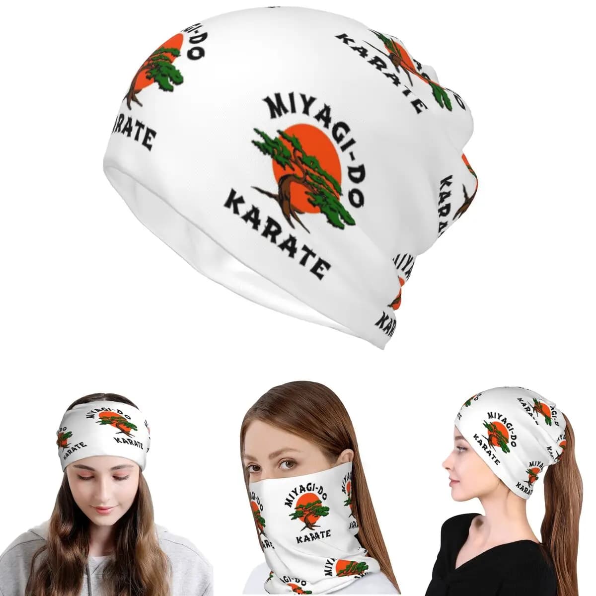 Miyagi Do Karate Bandana Neck Gaiter Mask Sciarpa Multifunzione Sciarpa da ciclismo Cappello Beanie Unisex Adulto Invernale