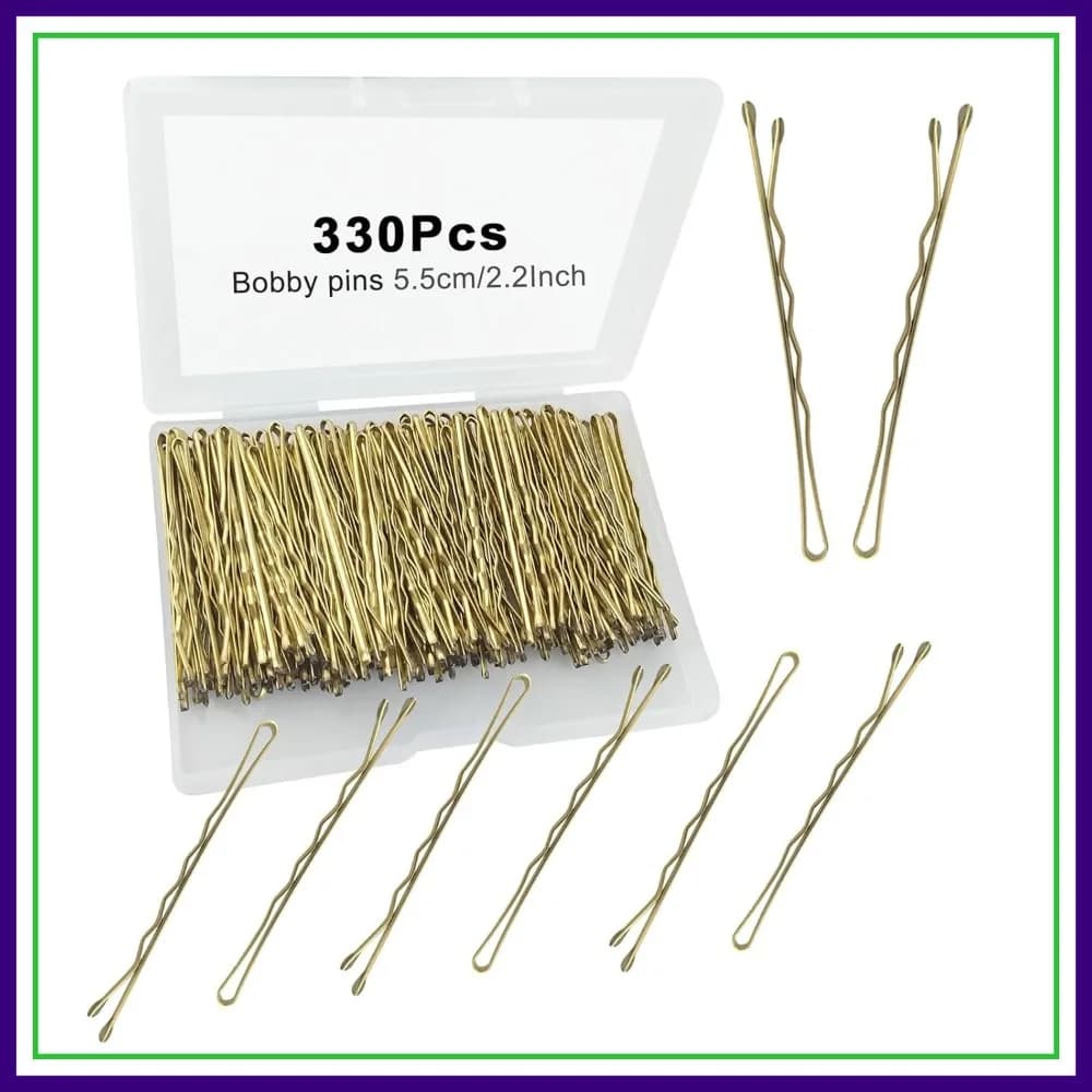 330 Pezzi di Forcine Dorate da 2,2 Pollici, Mollette per Capelli Super Grip Antiscivolo con Scatola, Riutilizzabili per Tutti i Tipi di Capelli