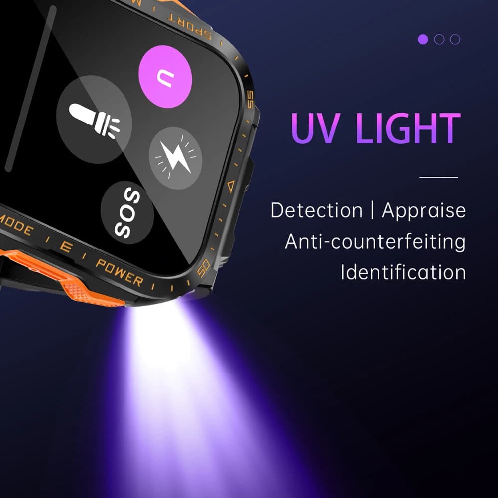 Nuovo Smartwatch 2026 per Uomo e Donna con Torcia LED, Impermeabile 3ATM, Batteria 430mAh, Tracker Sportivo per Esterni, Chiamate Bluetooth e Musica