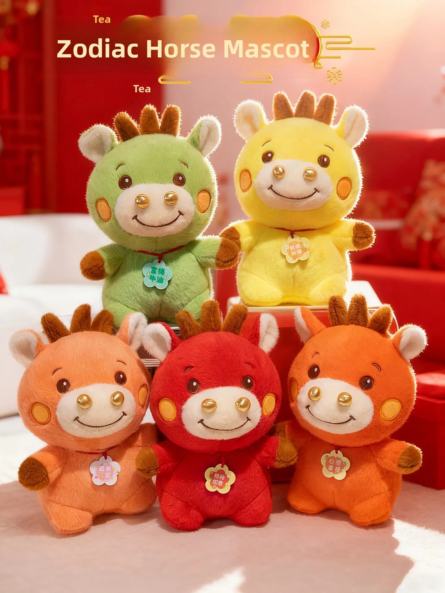 Cuscino e Coperta 2-in-1 a Forma di Bambola Portafortuna Anno 2026 - Regalo di Capodanno Tradizionale Cinese con Zodiaco Cinese - Peluche