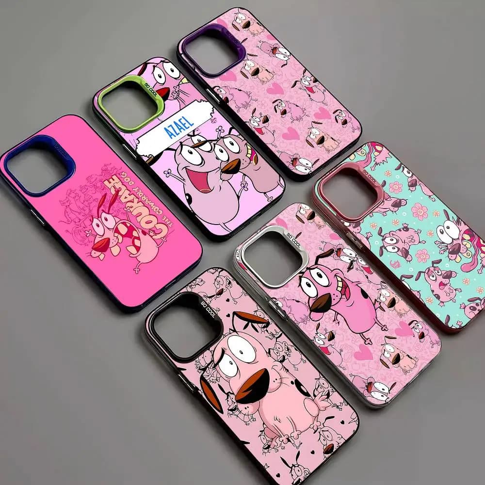 C-COURAGEOUS C-Cowardlys Dog Phone Case For iPhone 17 16 15 14 11 12 13 Pro Max Pro Plus Colored Silver Cover