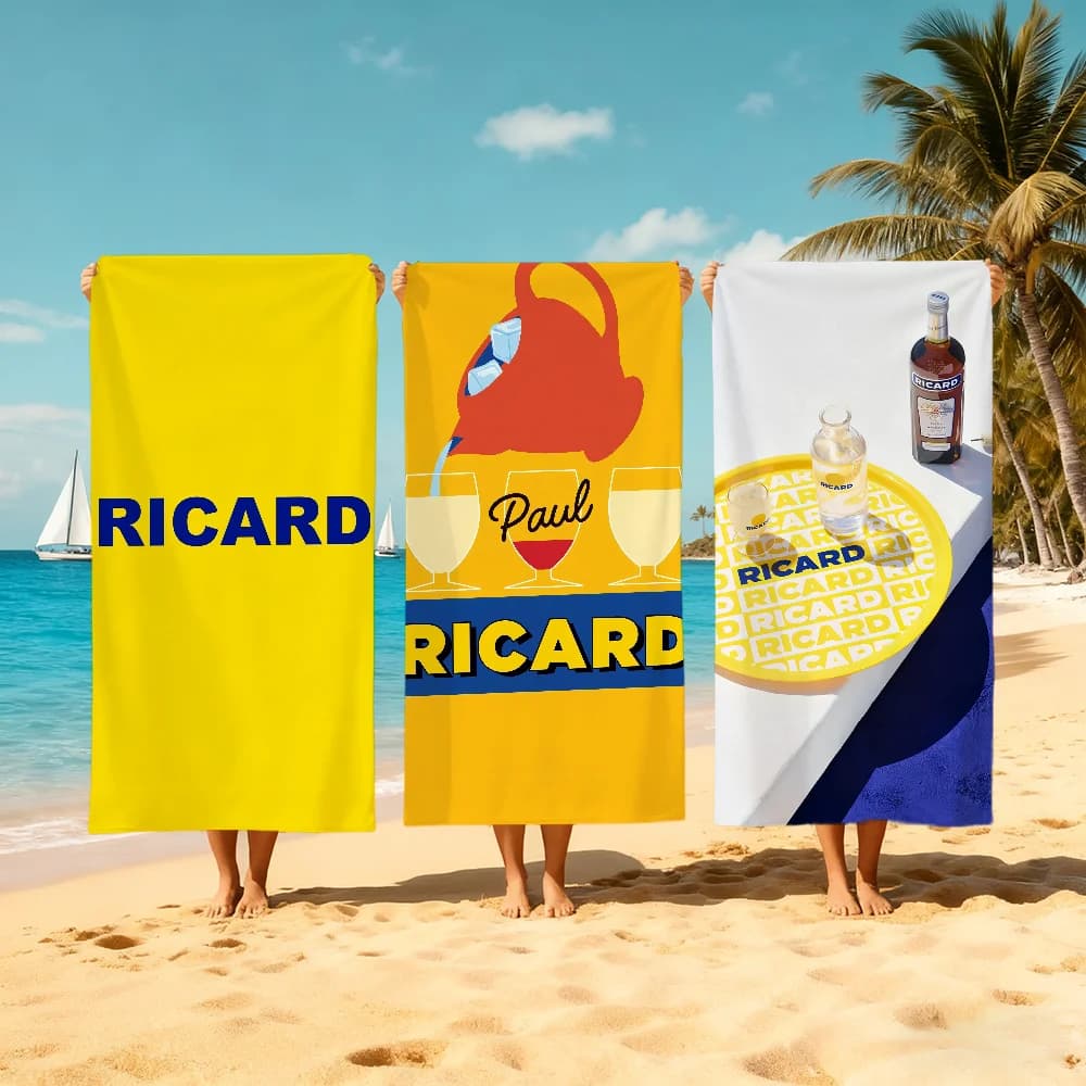 Asciugamano di lusso con LOGO R-ricard-D, asciugamano da spiaggia ad asciugatura rapida, morbido, da piscina, regalo per viaggi, palestra, doccia, campeggio, sport
