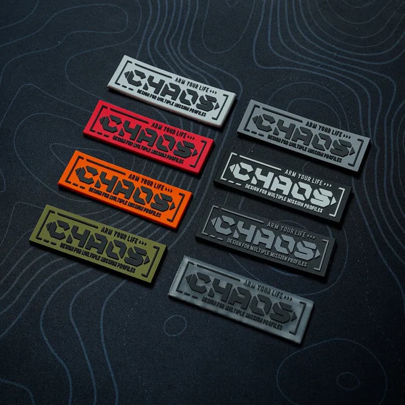 Patch in PVC Luminous Chaos Gear, Distintivo Tattico Rettangolare per Abbigliamento, Zaino, Decorazione Fai da Te