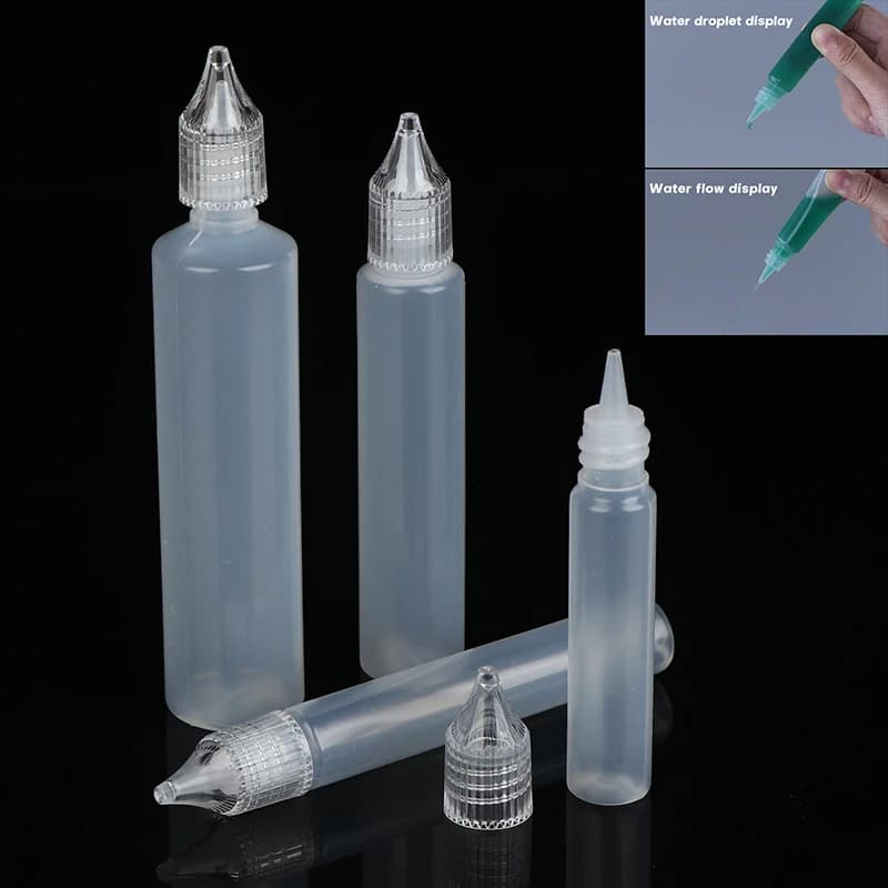 Flaconi Contagocce in Plastica da 10/15/30/50ml, Ricaricabili, 5 Pezzi, Vuoti, a Forma di Penna, per Inchiostro, Olio Essenziale, Pigmenti