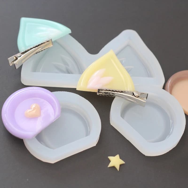 DIY Epoxy Resin Mould Cat Ear Bear Ear Hair Hairpin Silicone Jewelry Mold Jewelry Accessories
