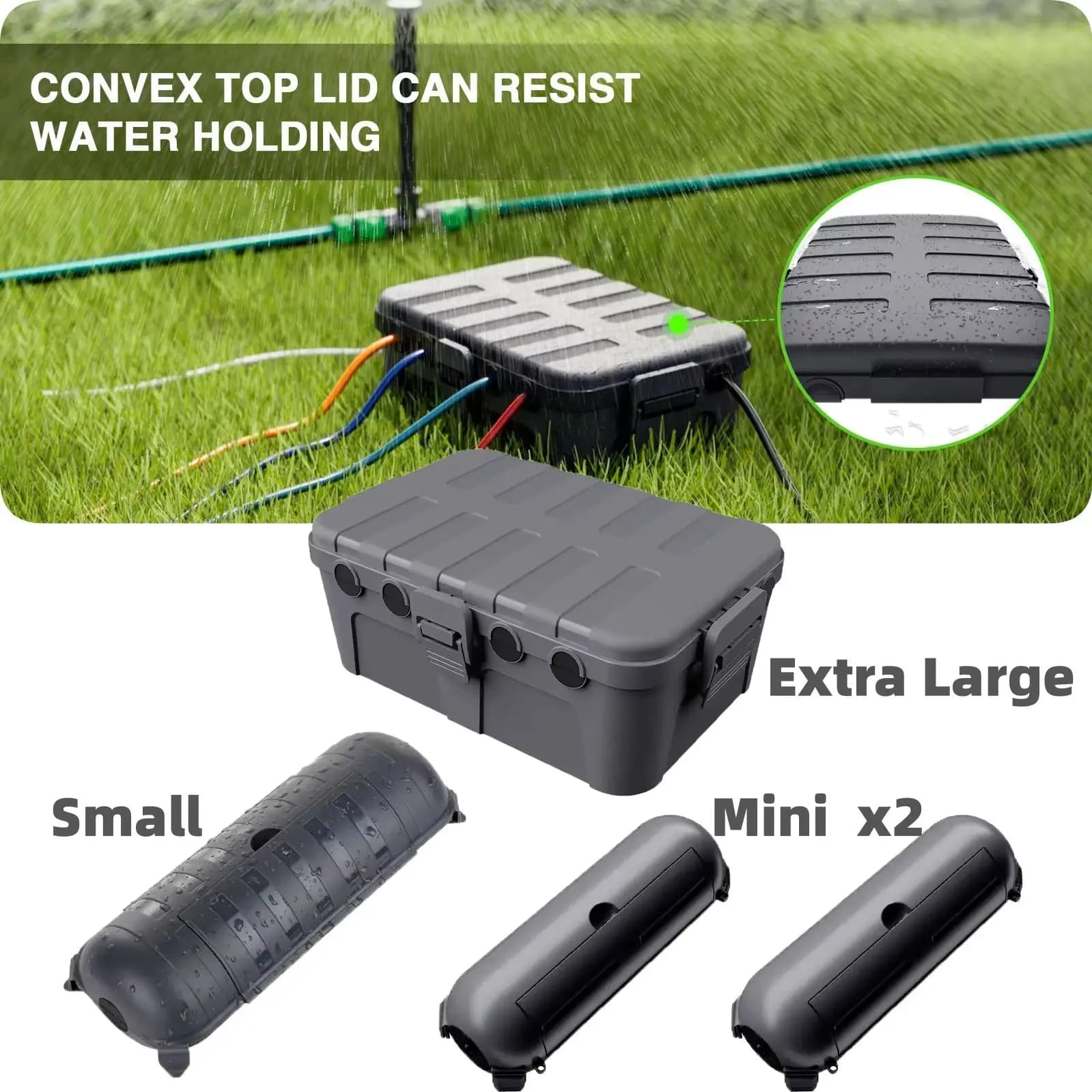 Large Weatherproof Outdoor Electrical Box Cable Covers for Protecting Extension Cables Power Strips Angle Plugs Holiday Lighting