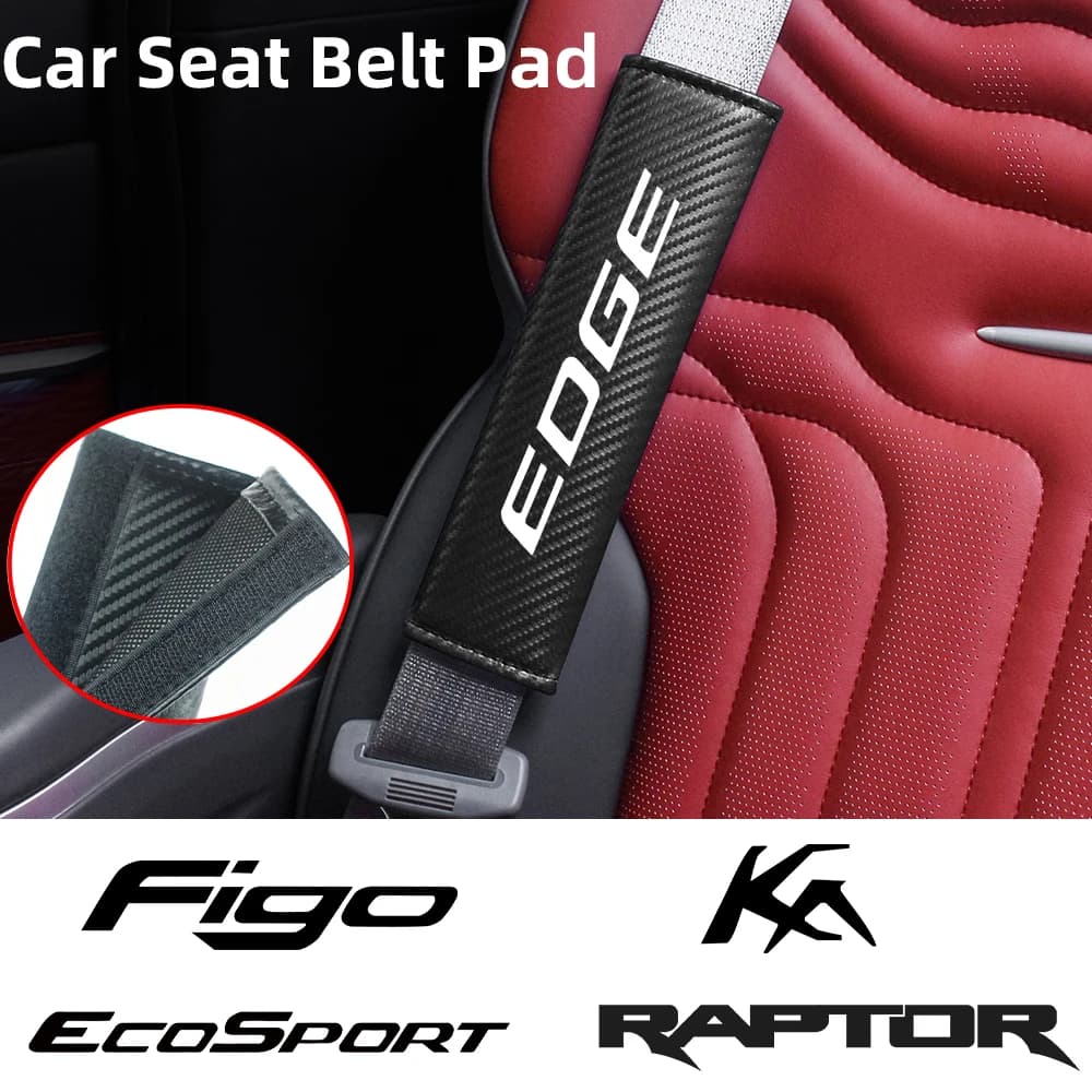 Protezione per cintura di sicurezza per auto Cuscino per spalla in fibra di carbonio Copertura per cintura di sicurezza per Ford EDGE KA FIGO MK1 Fiesta RANGER ESCAPE GT