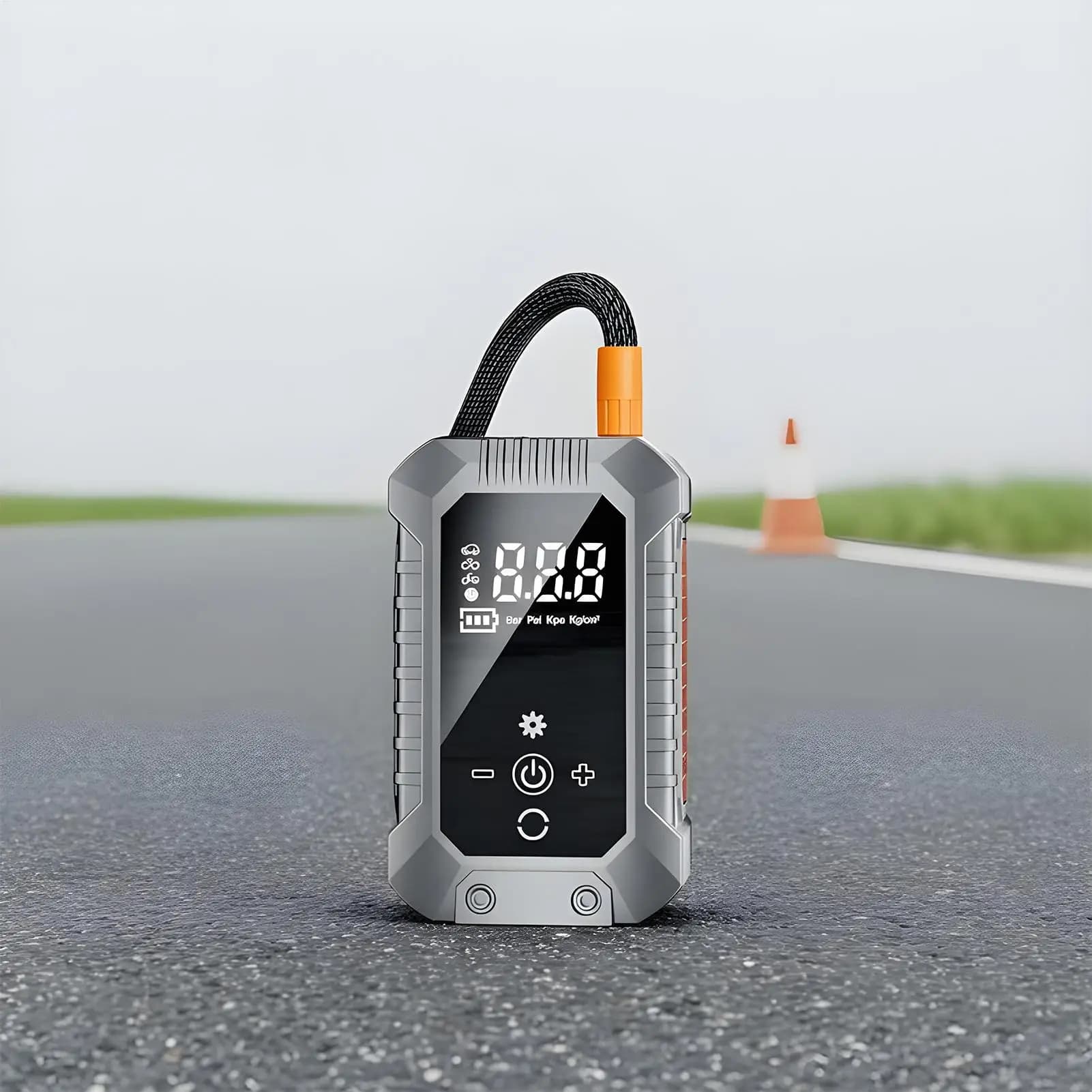 Pompa d'aria per pneumatici per auto Spegnimento automatico senza fili con luci a LED Pompa d'aria portatile Piccolo compressore per palline SUV per bici berlina