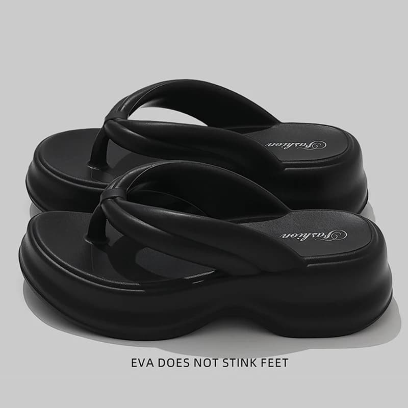 Simple Thick Bottom Eva Flip Flops Women Anti Slip Summer Beach Slippers Woman 2026 Comfortable Clip Toe Platform Sandals