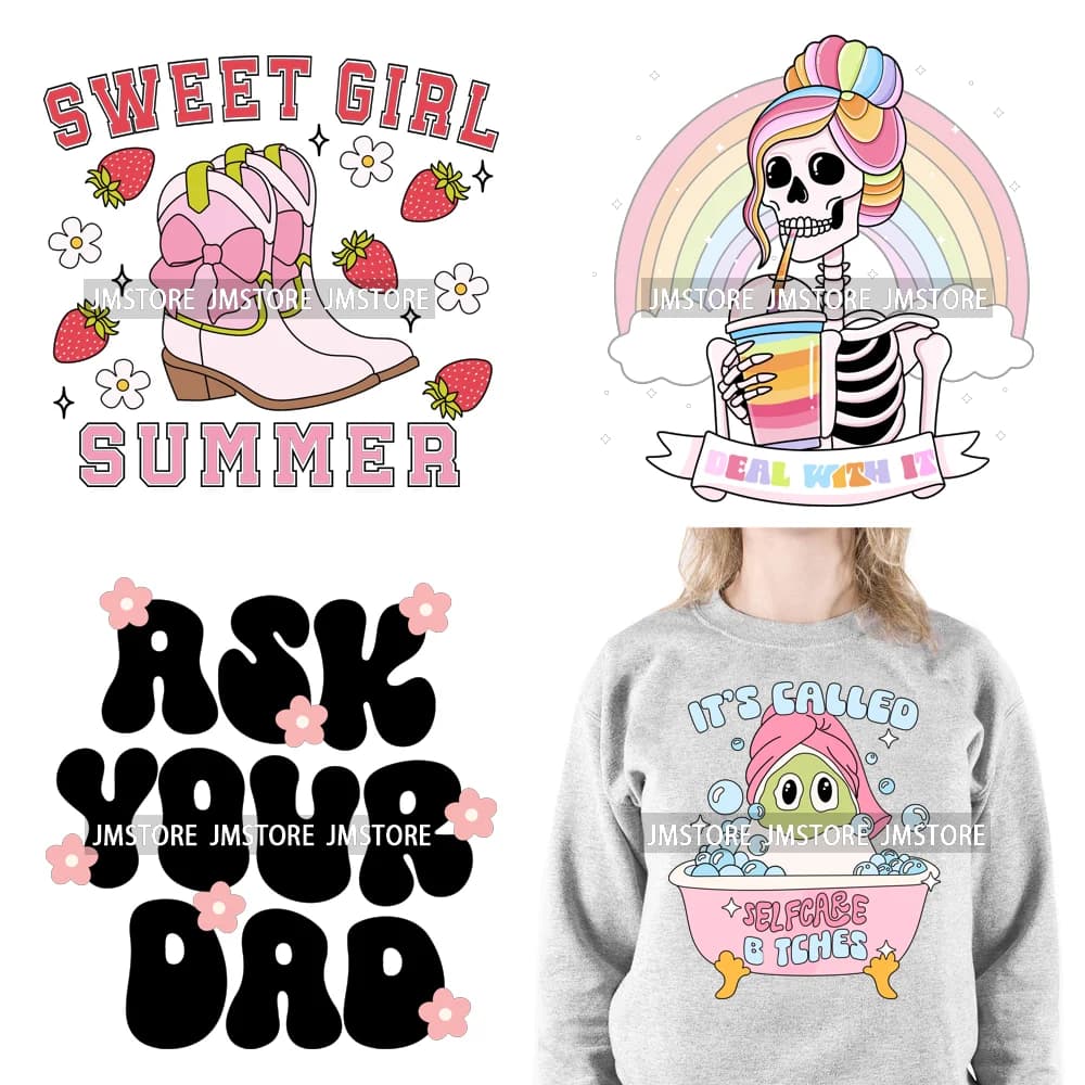 Divertente mentale sano fare il mio Best Self Love Book Club lettura citazioni Positive Iron On DTF Transfers Stickers per felpe con cappuccio borse