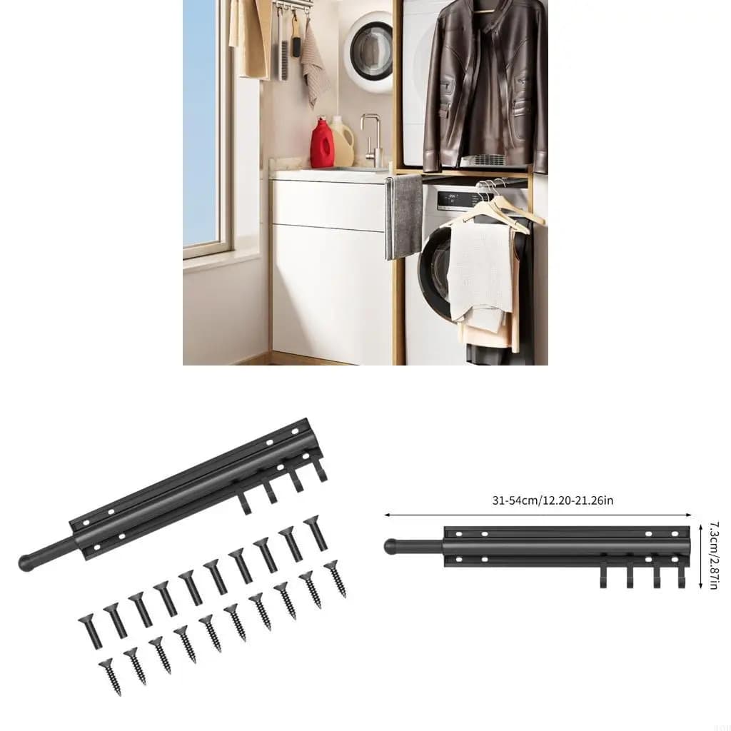 Asta appendiabiti estensibile da parete con dimensioni personalizzabili per l'organizzazione guardaroba e bagno M4YD