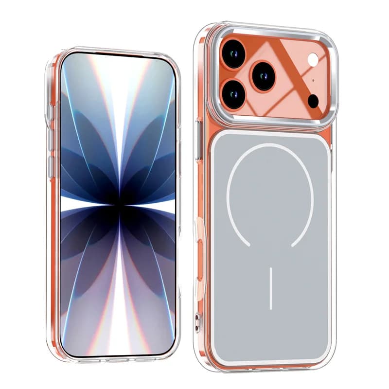 Custodia di Lusso Bicolore con Ricarica Wireless Magnetica per Magsafe per iPhone 17 Air 16 15 14 Plus 13 12 Pro Max 11 Antiurto