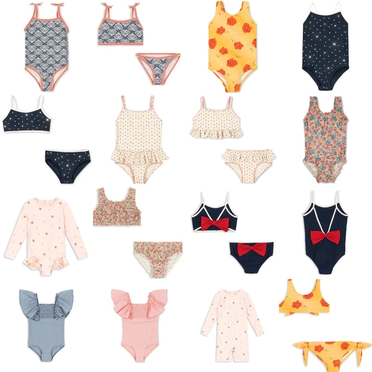 Full swimsuit for girls 2026 KS, children's clothing, bikini for girls, coordinated for brothers and sisters, 18M-9Y