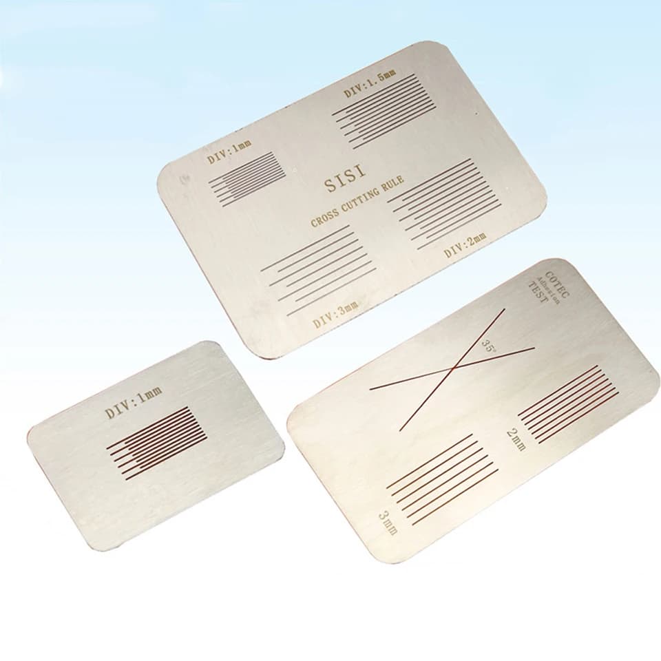 Piastra di prova a taglio incrociato con manometro guida | Tester professionale per adesione di verniciatura e placcatura SISI | Strumento di precisione per standard ISO/ASTM