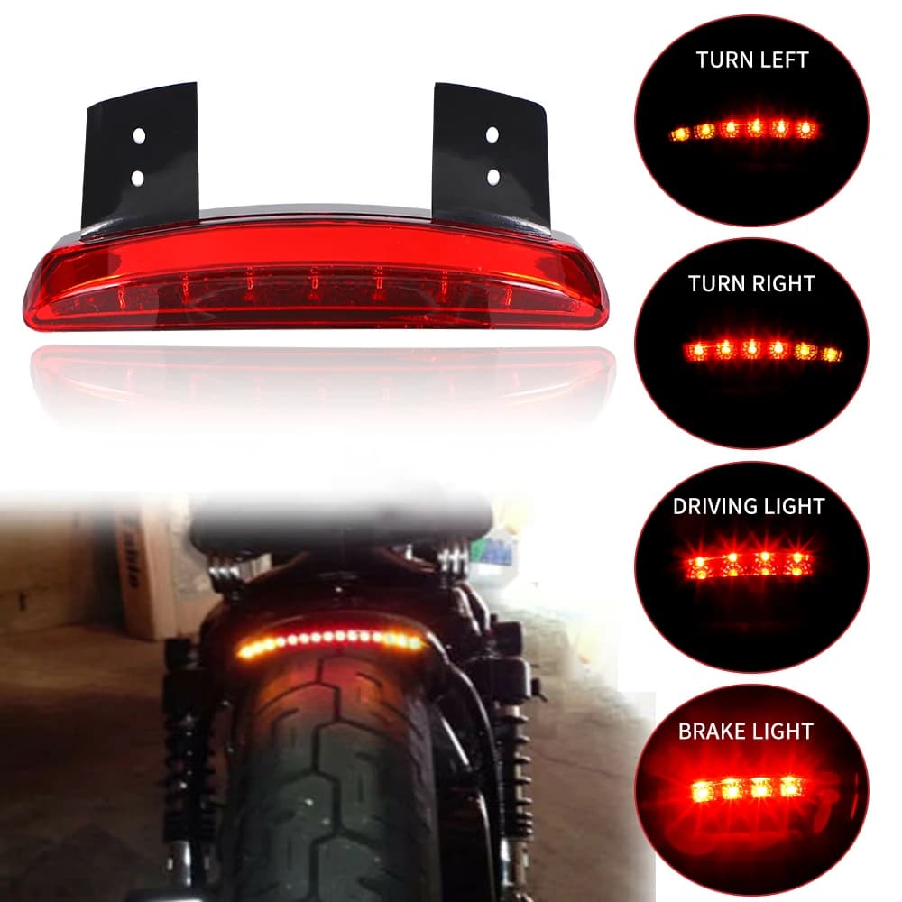 Bici Moto Luci Parafango Posteriore Tailling Bordo LED Freno Ambra Indicatori di direzione Lampada Per Harley Sportster XL 883 1200 Ferro 48 72