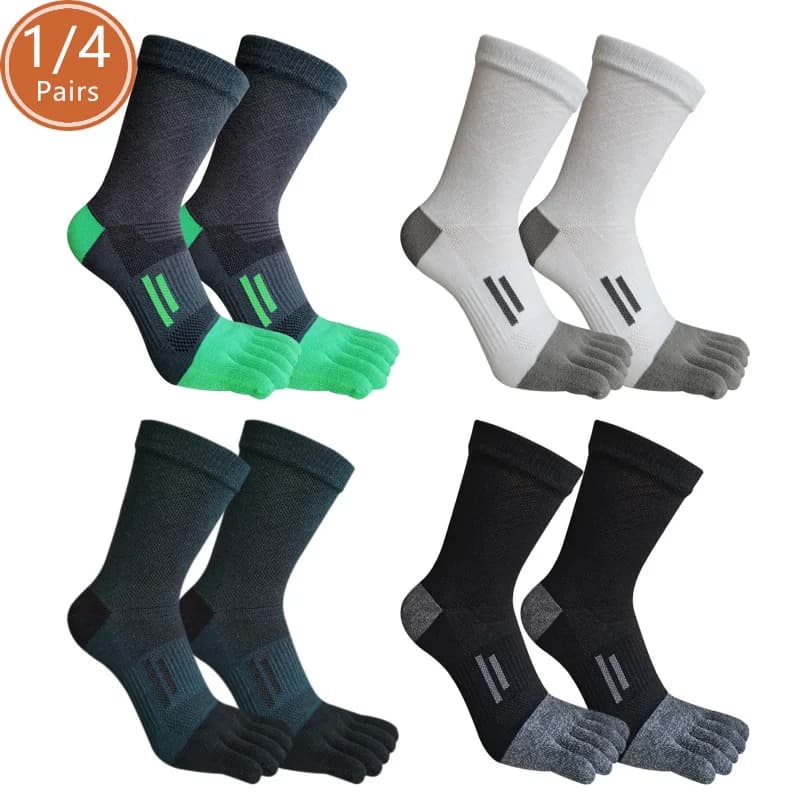 Toe Socks Sport Short Mans Compression Cotton Sweat-Absorbing Breathable Warm Elastic Fitness Outdoor Travel Five Finger Socks