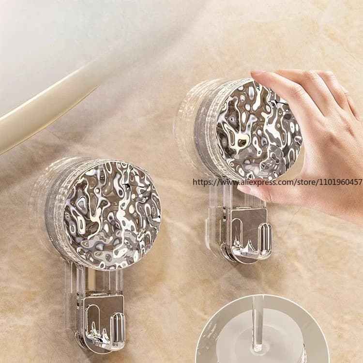 Ganci a ventosa resistenti, ganci resistenti senza punzonatura Ganci girevoli autoadesivi sottovuoto per vetro posteriore della porta del bagno della cucina
