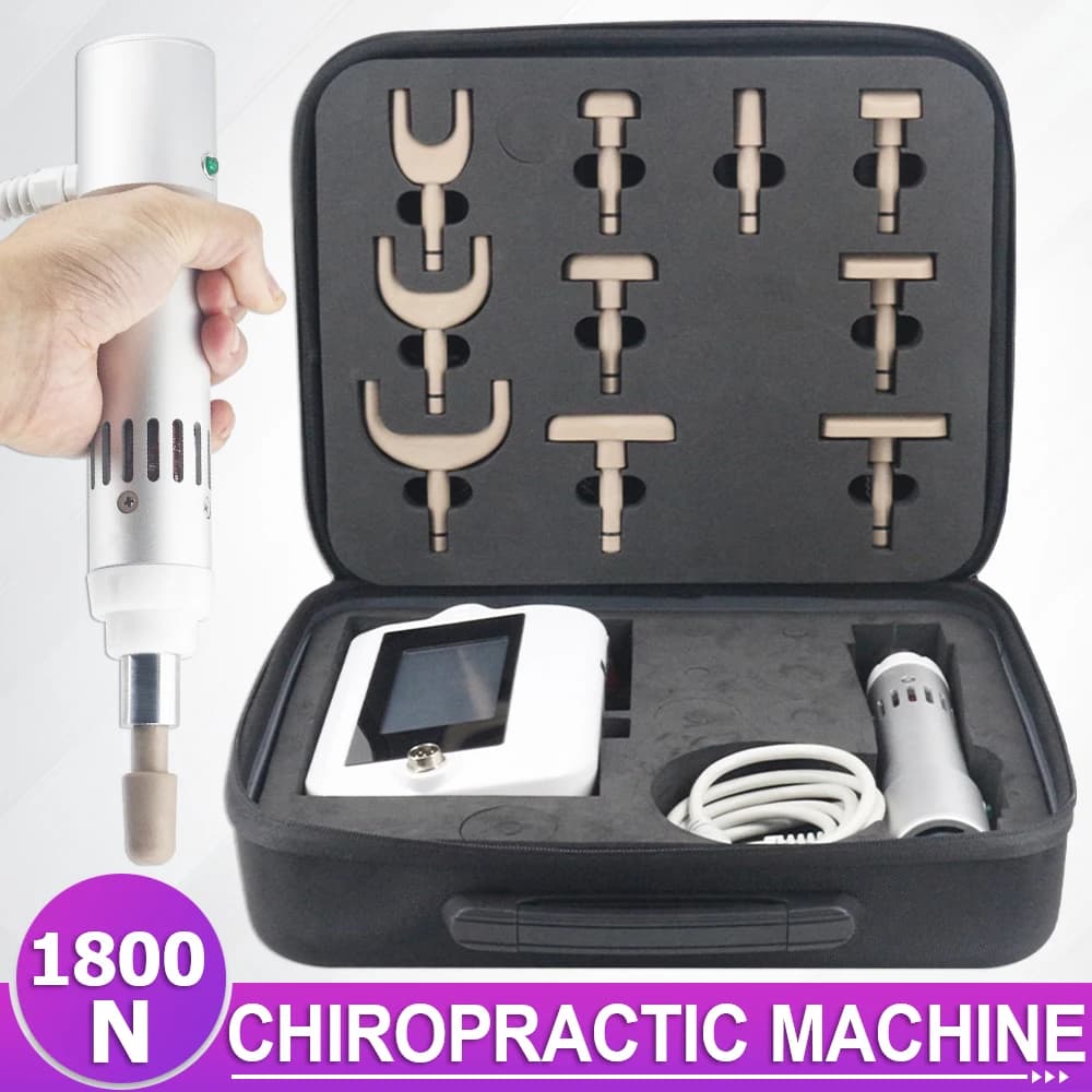 Electric Correction Gun 1800N Spinal Chiropractic Adjusting Tools Impulse 8Languages Spine Cervical Touch Screen Back Massager