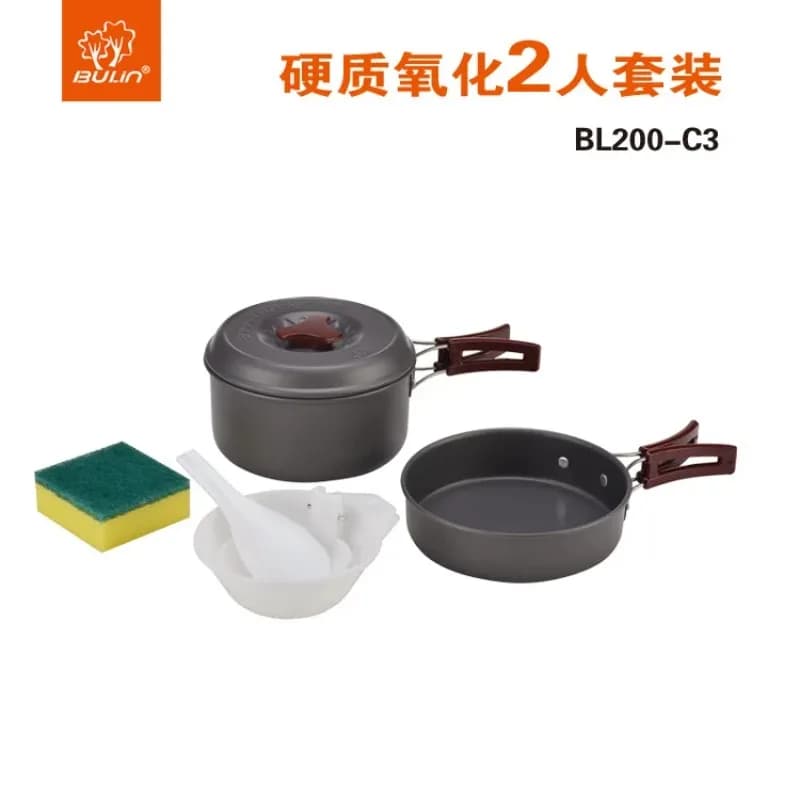 2026Bulin Outdoor Pot Set Pot Camping Cooking Utensils Kettle Cassette Stove Portable Equipment Outdoor Cutlery Camping Pot