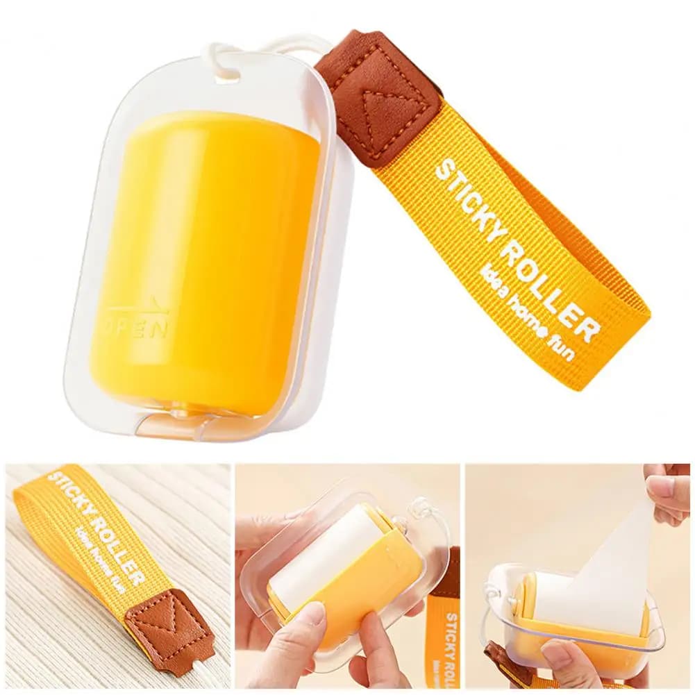 Travel Lint Roller Compact Mini Lint Roller with Adhesive Tape Lanyard Foldable Reusable Pet Hair Remover Portable Travel