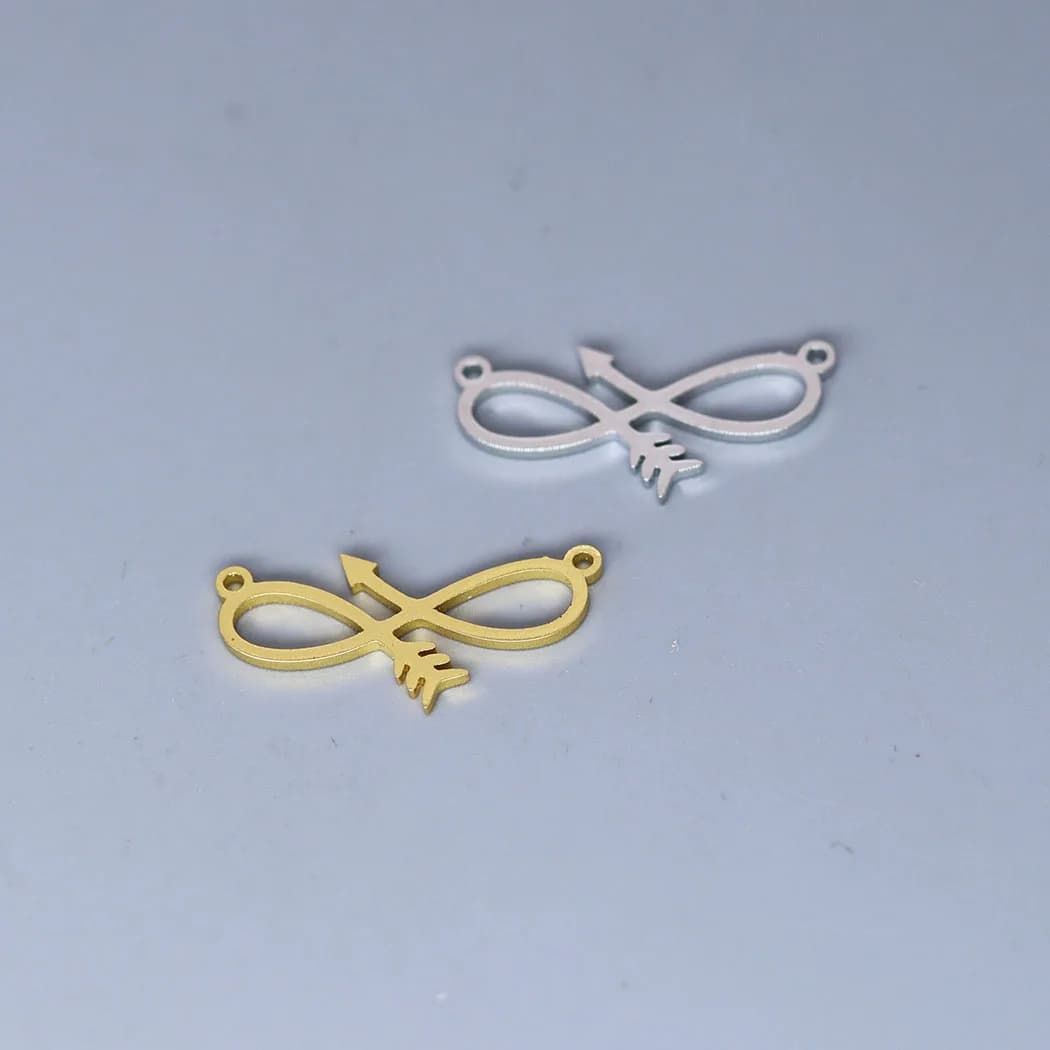 3pcs Arrow Infinity Charm per gioielli accessori in metallo connettore risultati di artigianato fai da te