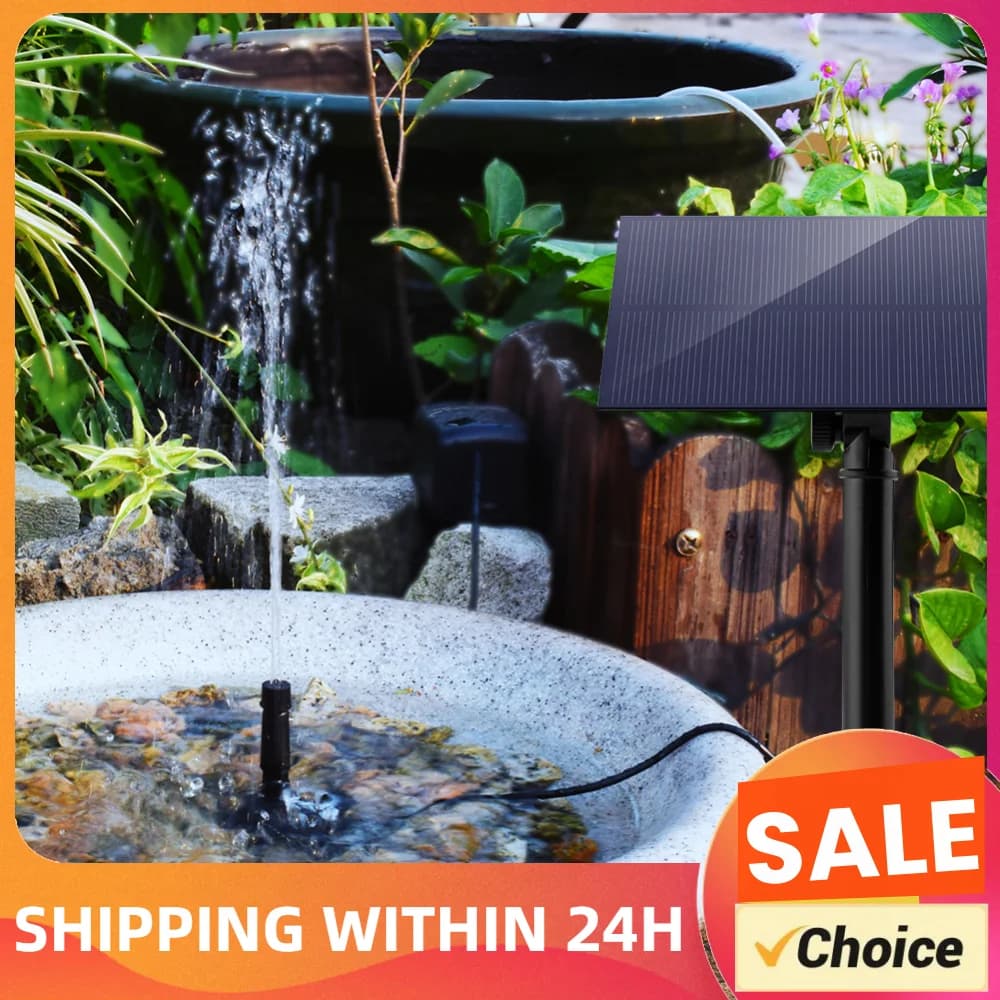 5W 1.5V Fountain Panel Pump Garden Decoration with Stake Solar Panel Fountain Watering System Energy Saving Kits for Fish Tank