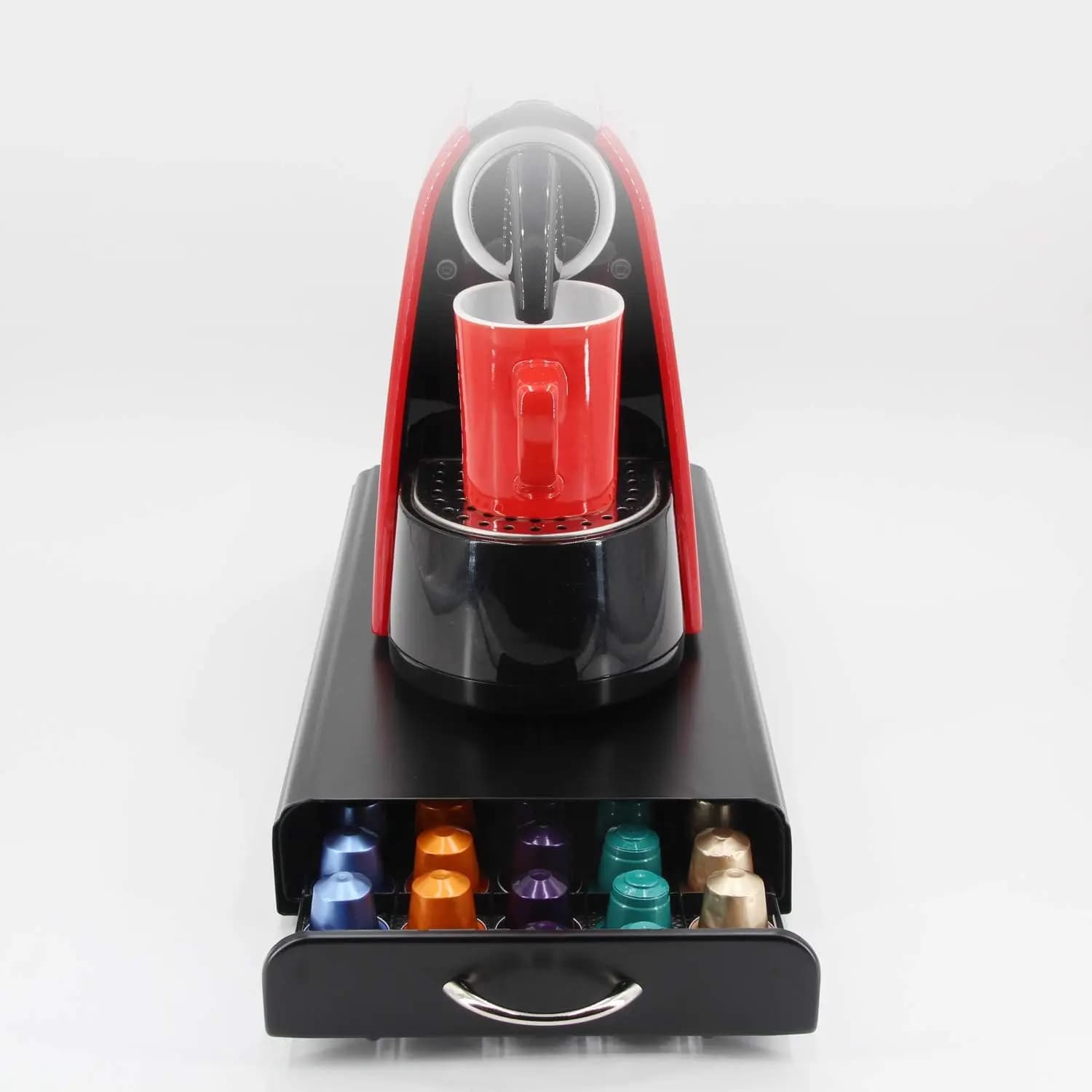 Cassetto Portacapsule in Metallo per 50 Capsule Nespresso Originalline con Organizer e Maniglia