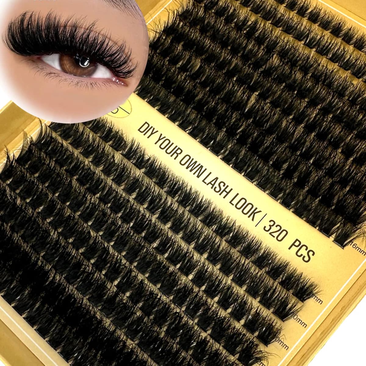 HBZGTLAD 16 Rows Eyelash Individual Russia Natural Volume Visone Eyelash 320 Fasci 60-100D Cluster Extension Eyelash Cheese Cilios