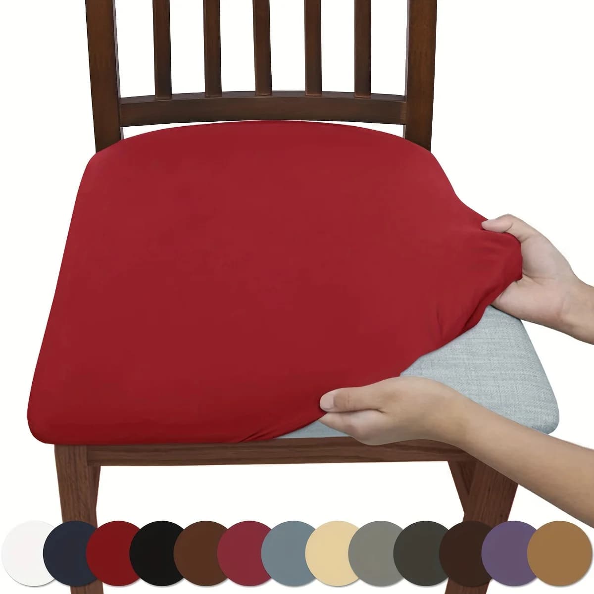 2/4pcs Solid Color Brushed High Elastic Chair Cover, Comfortable Chair Seat Cover, Dust-proof And Dirt-resistant Chair Slipcover