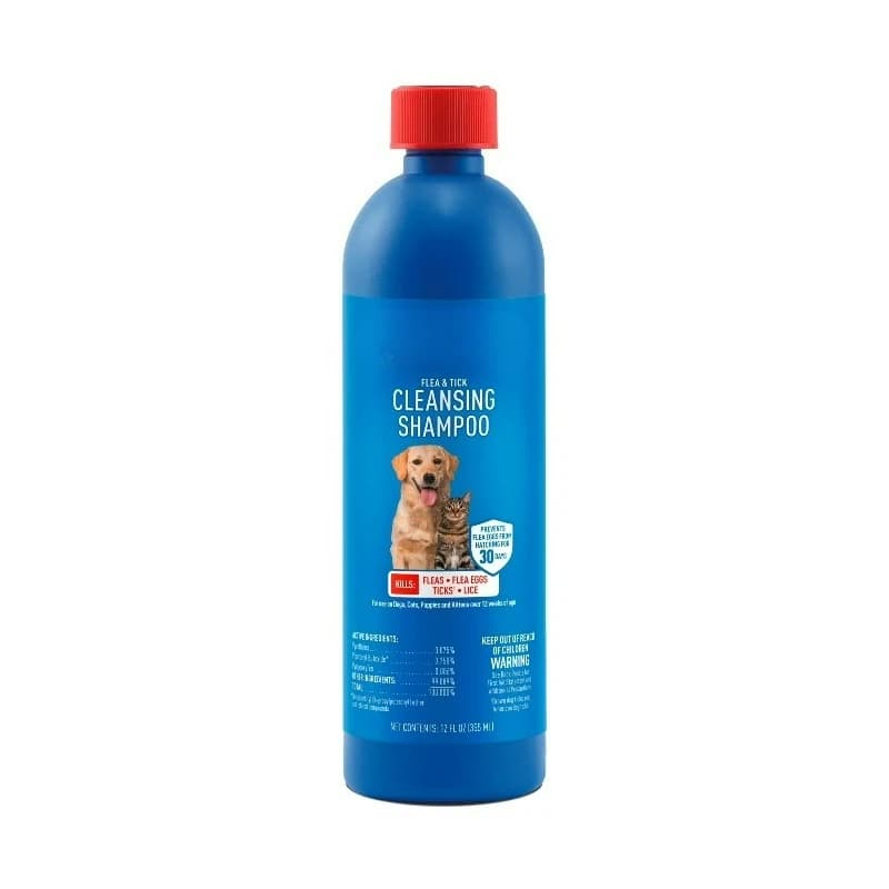 Shampoo Detergente Antipulci e Antizecche per Cani, Gatti, Cuccioli e Gattini, Tratta Infestazioni di Pulci, Elimina Zecche e Pulci