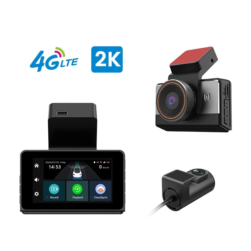2K 4G Nuova dashcam con doppia registrazione dell'obiettivo wifi gps tracking fit controllo remoto video live sul telefono Alimentazione 12-24v Telecamera per auto 4G