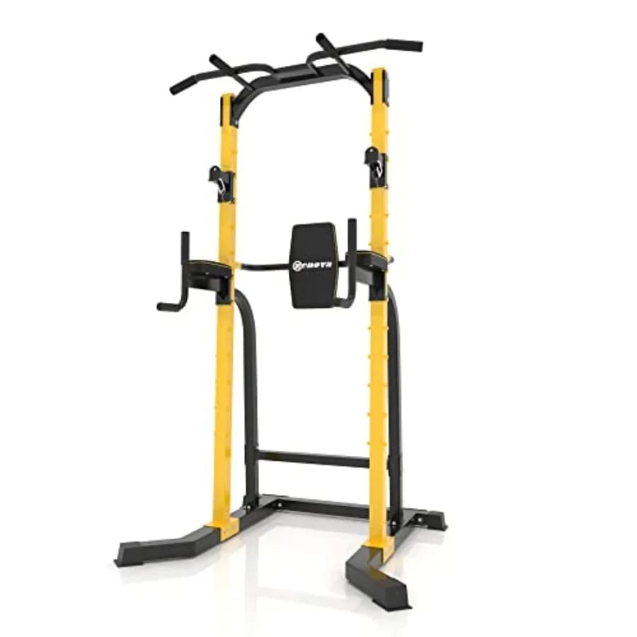 Stazione Multifunzione per Trazioni e Dip con Altezza Regolabile, Attrezzatura per Allenamento di Forza per Palestra Domestica in Nero