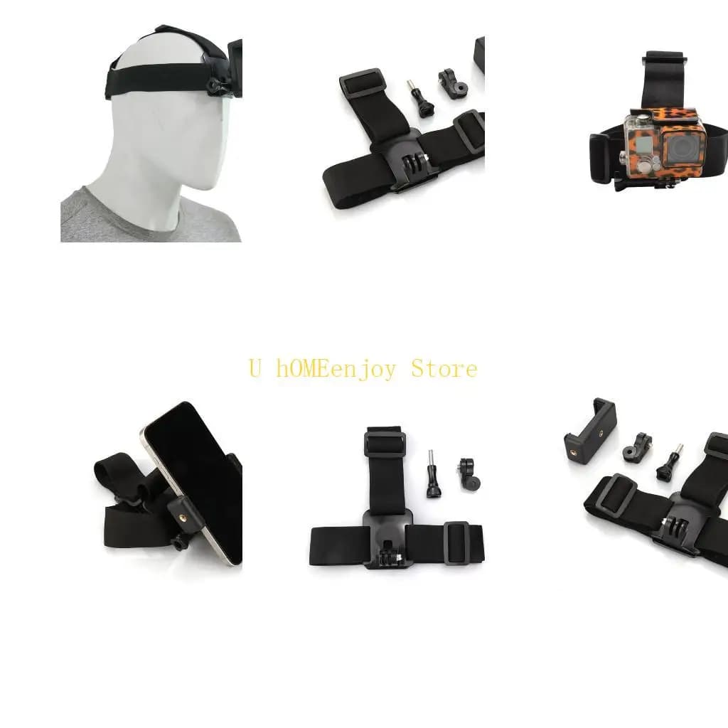 B0KF 4 Pezzi Supporto per Telefono con Fascia per Testa Traspirante Stabilizzato per Trasmissione in Diretta Sci in