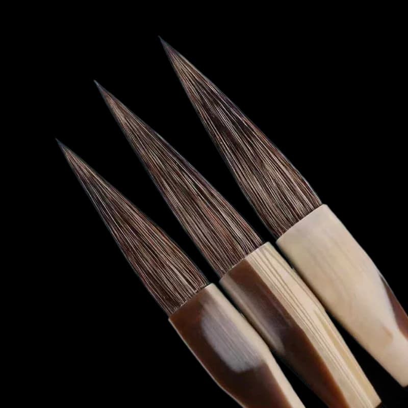 Chinese Calligraphy Brush Pen Set Stone Badger Hair Regular Running Script Writing Brush Landscape Bird Chinese Painting Brush