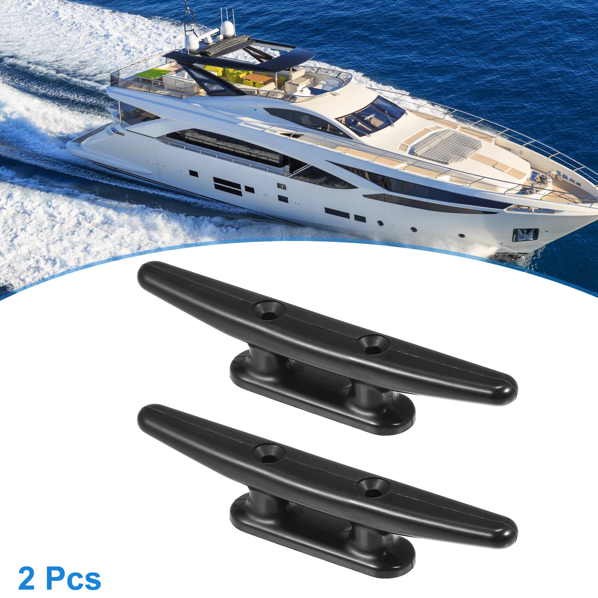 UXCELL Rubber Boat 2pcs 152mm 6'' Boat Cleat Rope Cleat Boat Dock Cleats Universal for Kayak Boat Marine Boat Ship