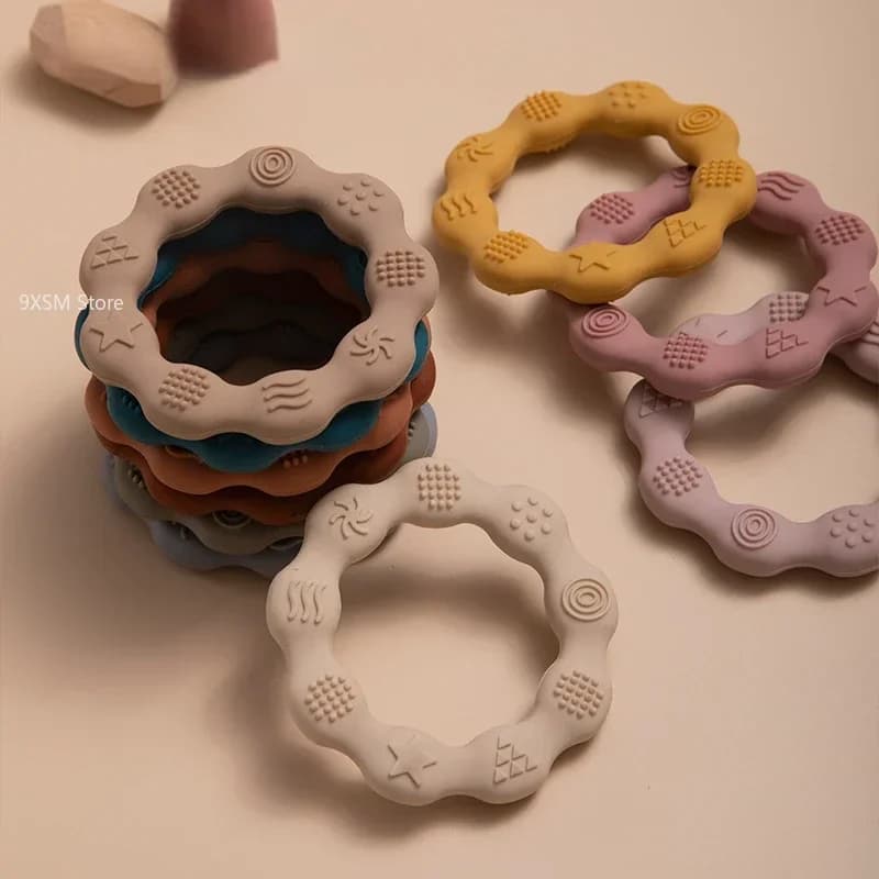 Massaggiagengive in silicone per bambini per uso alimentare Anelli per dentizione per allattamento infantile senza BPA Regalo per neonati Assistenza sanitaria Giocattoli molari per accessori per bambini